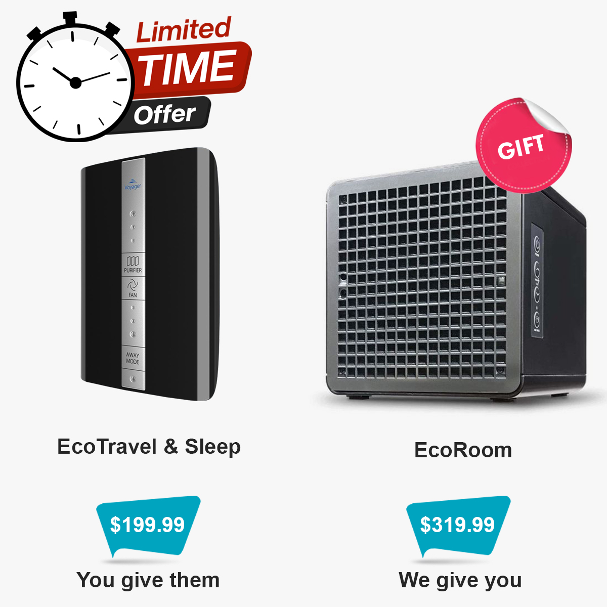 Purchase EcoTravel & Sleep for $199.99 as  a gift for a friend and receive  EcoRoom for $319.99 as our gift to you