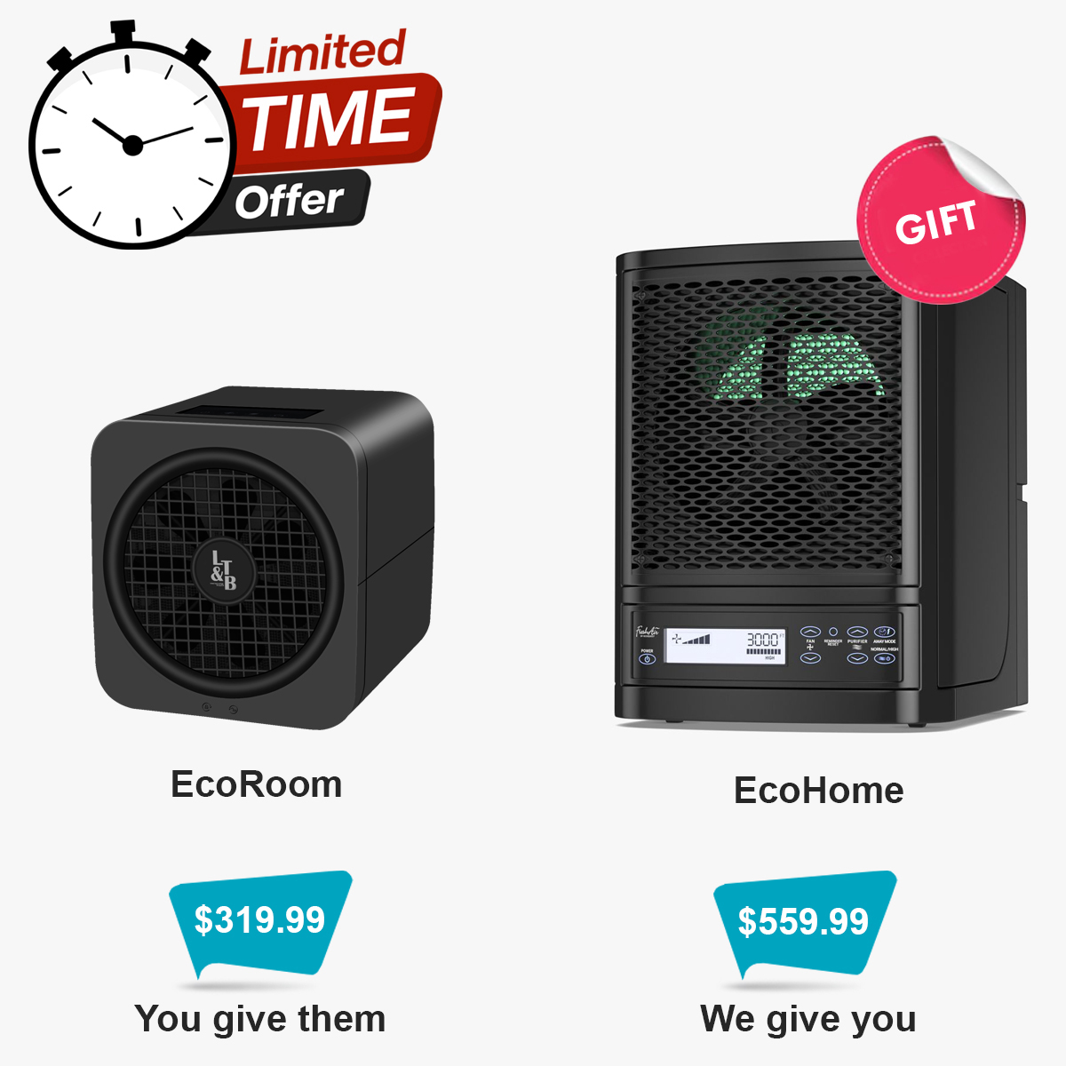 Purchase EcoRoom for $319.99 as a gift for a friend and receive  EcoHome for $559.99 as our gift to you