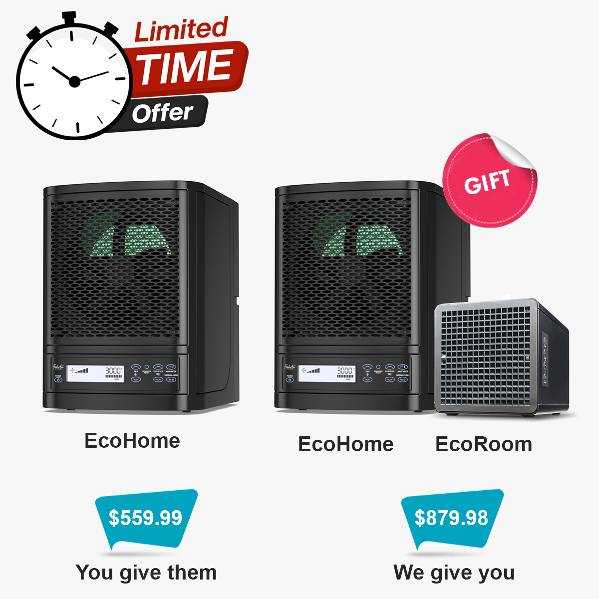 Purchase EcoHome for $559.99 as a gift for a friend and receive  EcoHome &  EcoRoom for $879.98 as our gift to you