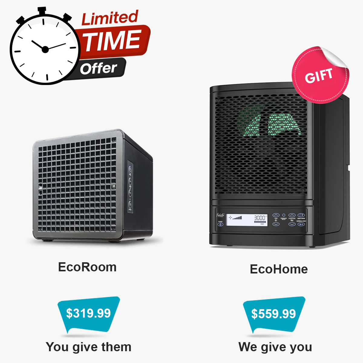 Purchase EcoRoom for $319.99 as a gift for a friend and receive  EcoHome for $559.99 as our gift to you